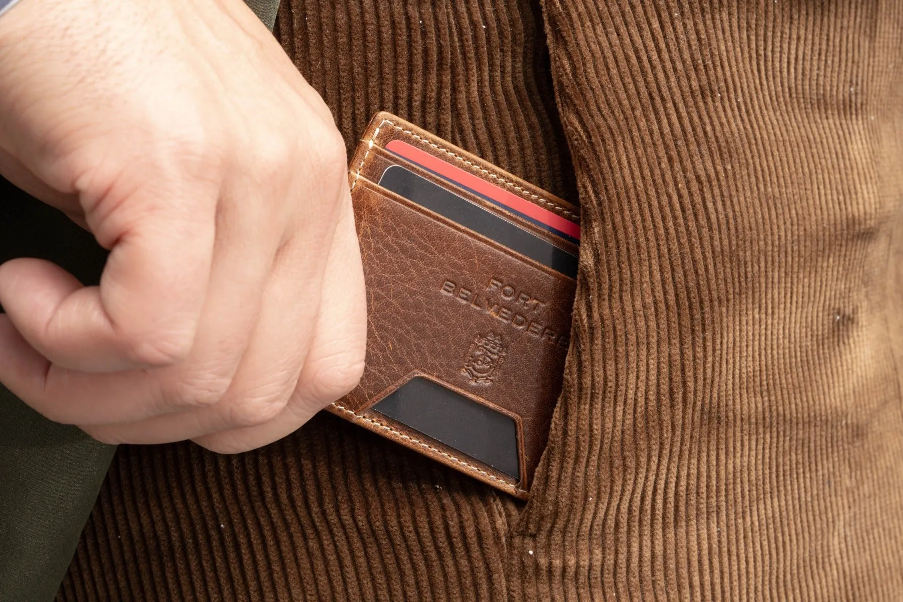 Slim Saddle Brown Dumont Leather Cardholder Wallet