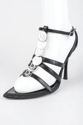 Strappy Logo Coin Heels