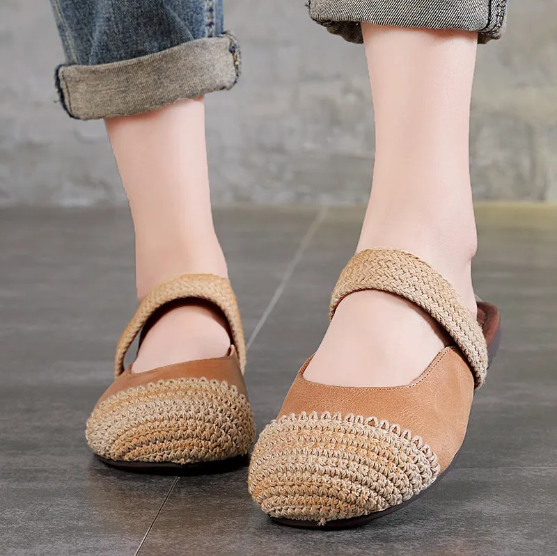 Summer Hand-carved Velcro Women's Slippers