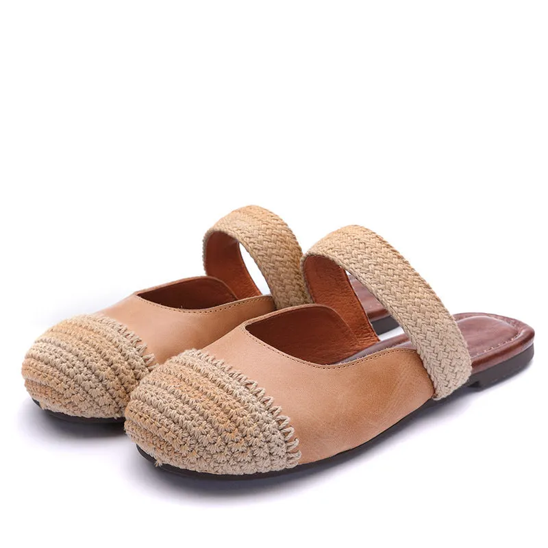 Summer Hand-carved Velcro Women's Slippers