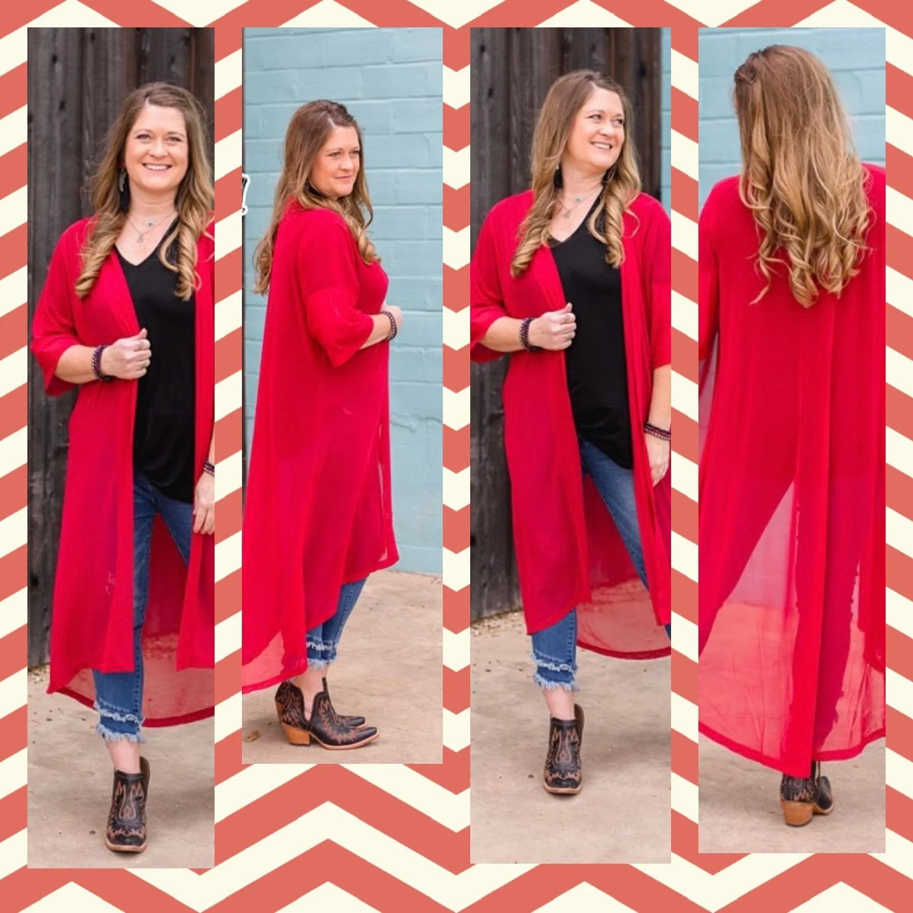 The Reba Red Duster Kimono