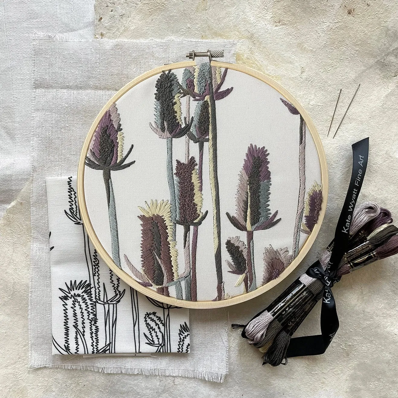 Thistle Embroidery Kit - Kate Wyatt Fine Art