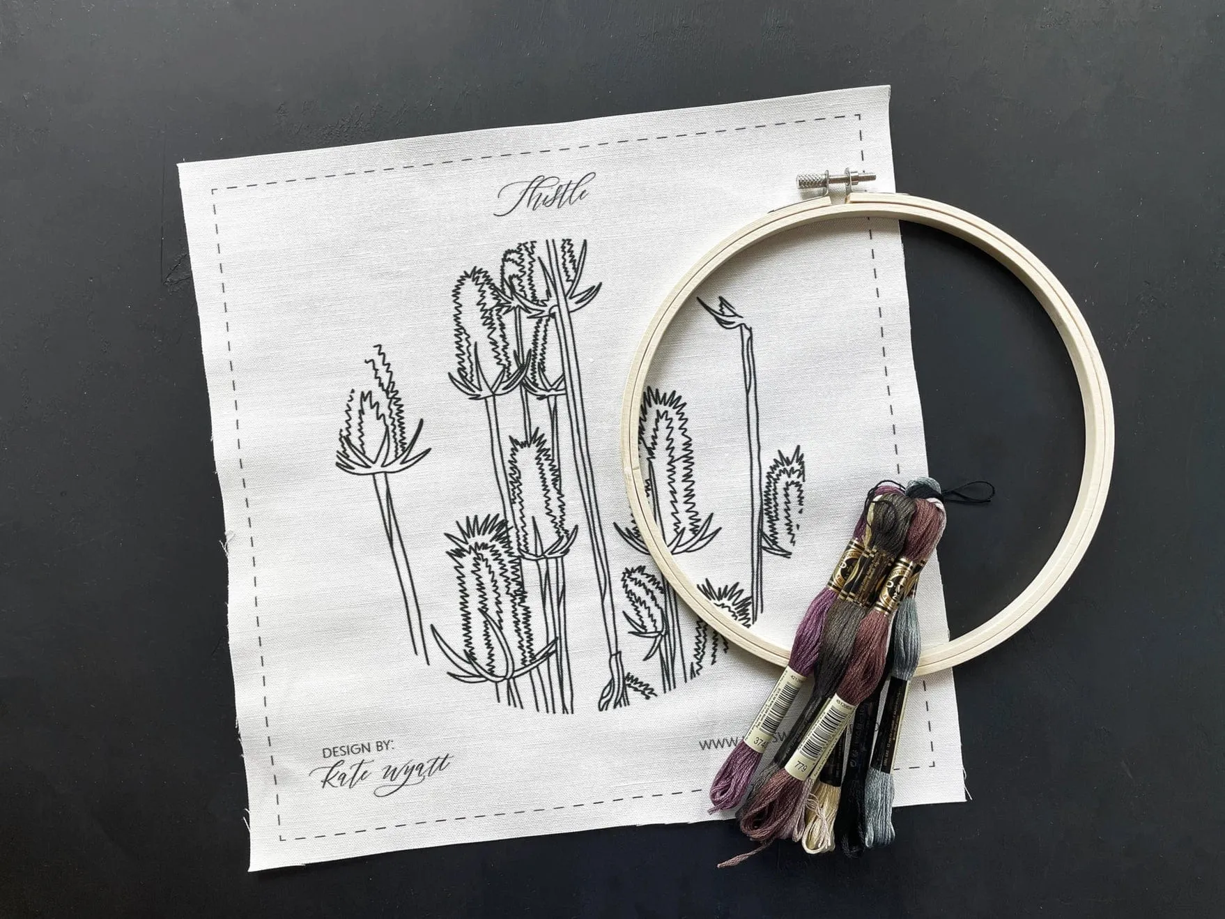 Thistle Embroidery Kit - Kate Wyatt Fine Art