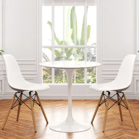 Tulip 32 Marble Dining Table & Eiffel Chairs Set