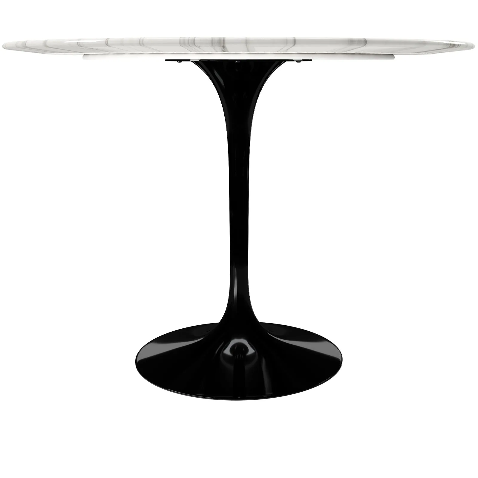 Tulip Marble Dining Table - 40 Round, Black Base