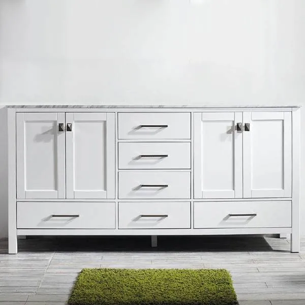 Vinnova Gela 72 Modern White Double Sink Vanity 723072-WH-CA-NM