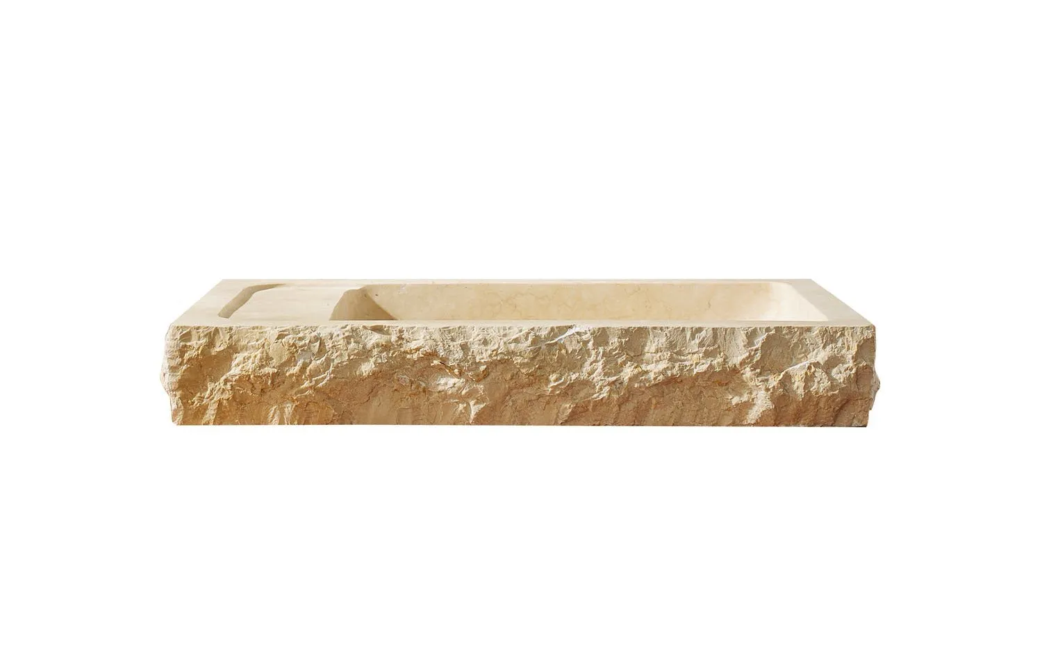 Virtu USA Orion Natural Stone Bathroom Vessel Sink in Galala Beige Marble