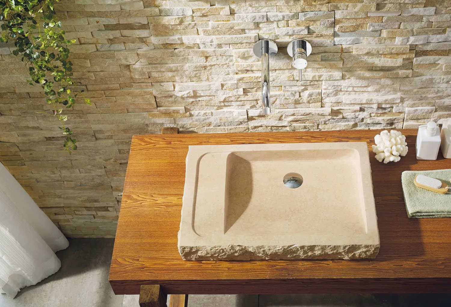 Virtu USA Orion Natural Stone Bathroom Vessel Sink in Galala Beige Marble