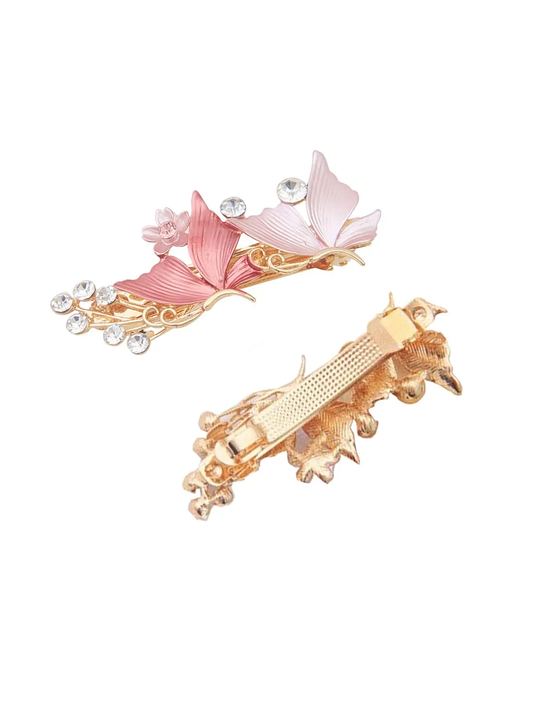 Yellow Chimes Hair Clips for Women Girls Barrette Hair Clips for Women Hair Accessories for Women Enameled Butterfly Clips for Women Pink French Barrette Hair Clips for Women and Girls Gift For Women & Girls